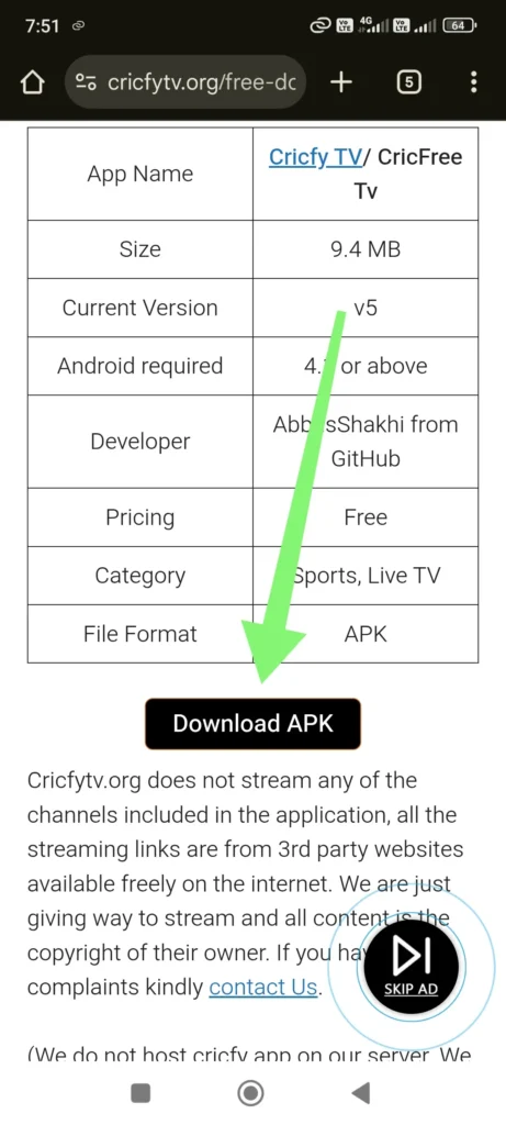 Download CricFy TV Apk
